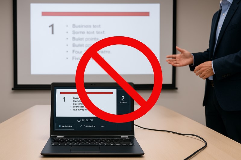パワーポイント発表者ツールをプロジェクターに映さない方法
