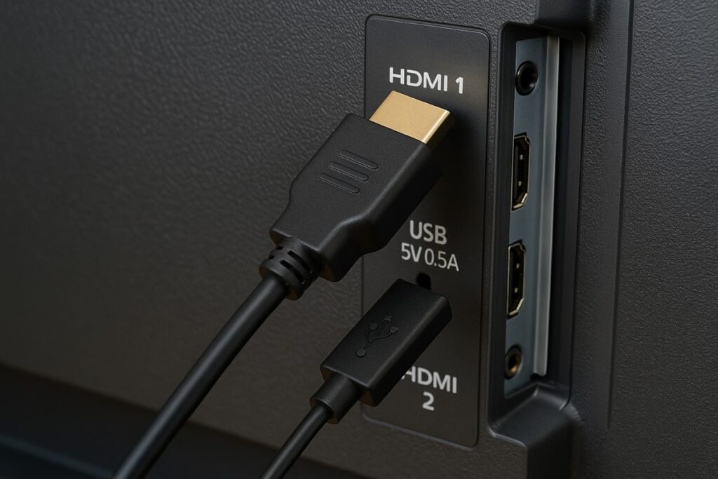 HDMI端子やUSB電源の確認