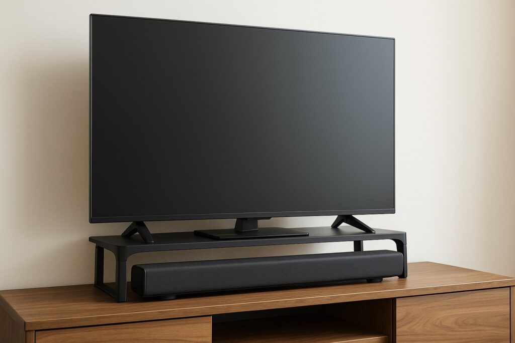 サウンドバー設置台でスペースを確保する