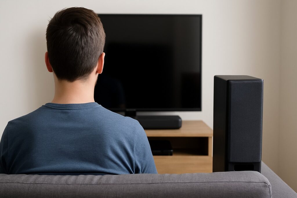 スピーカーを自分の後ろに設置するのは