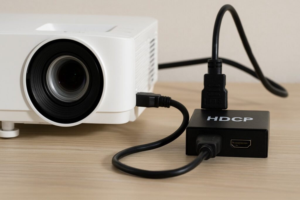 プロジェクターとHDMI分配器のHDCP対応