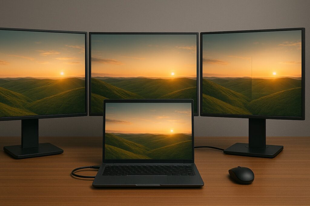 ノートPCで3画面にするには？