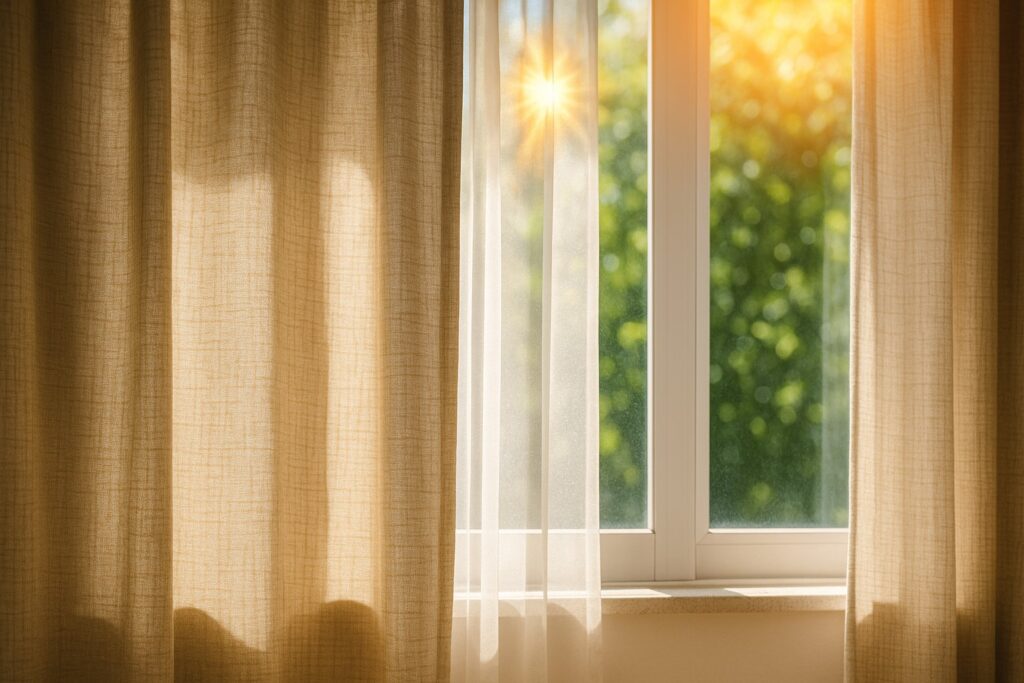 普通のカーテンは紫外線をどのくらい通す？