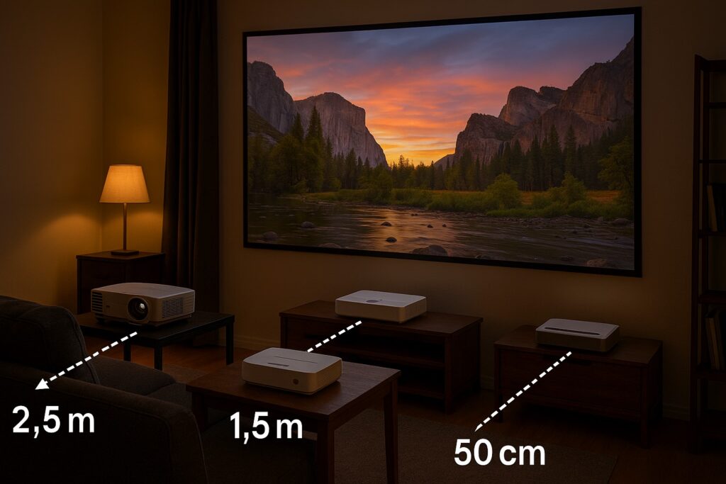 短焦点・超短焦点モデルと投写距離