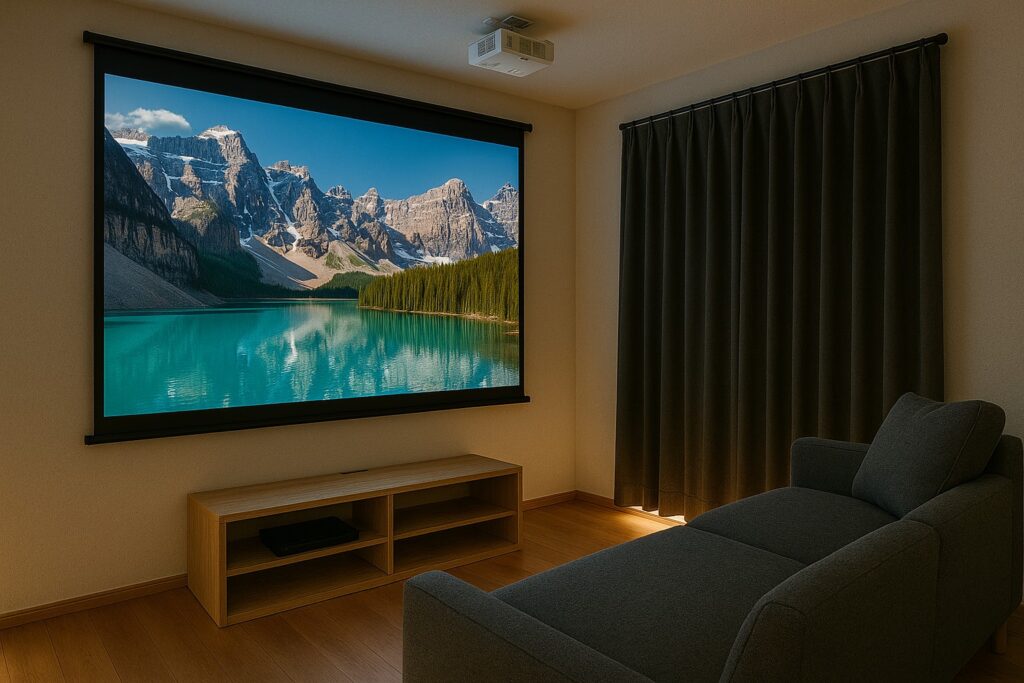 6畳なら100インチの大画面も設置可能