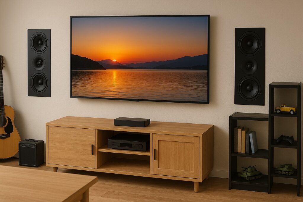 ホビー空間を活かす壁埋め込み音響システム