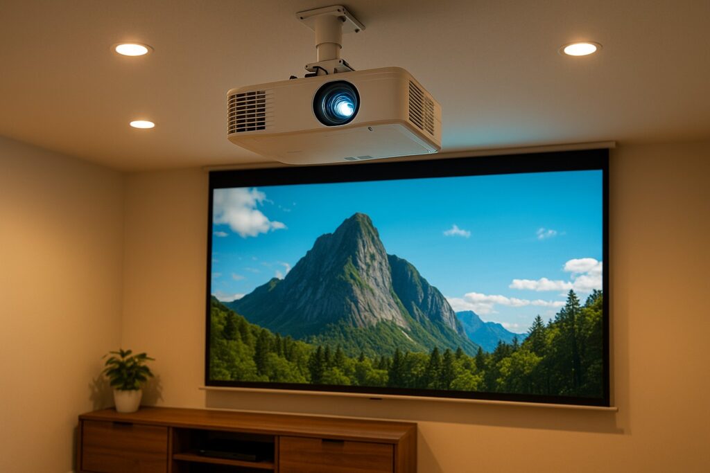 高輝度とレンズシフト機能で回避