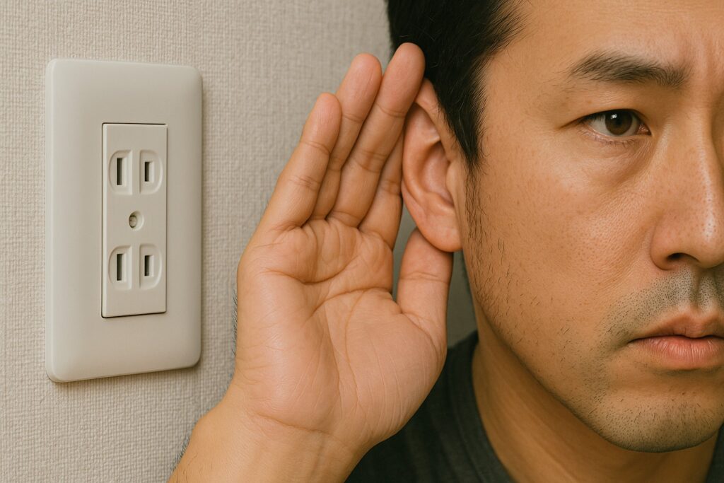 コンセントの隙間から音が漏れる