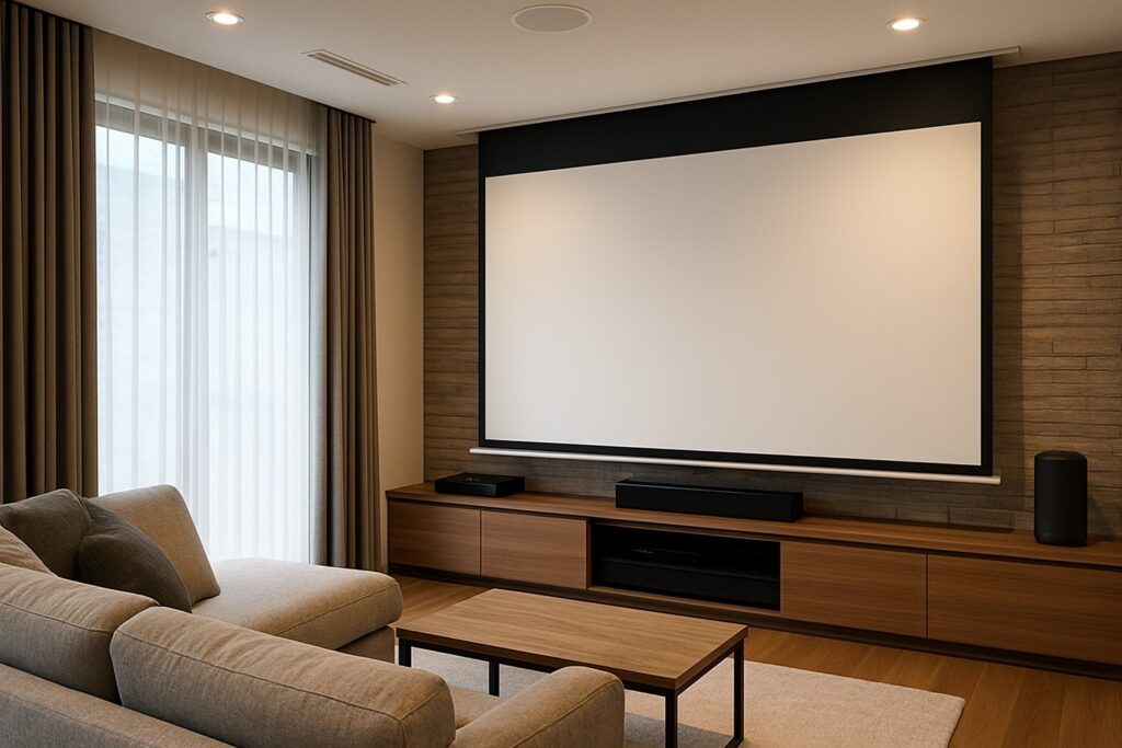 リビングシアターでのスクリーンの配置