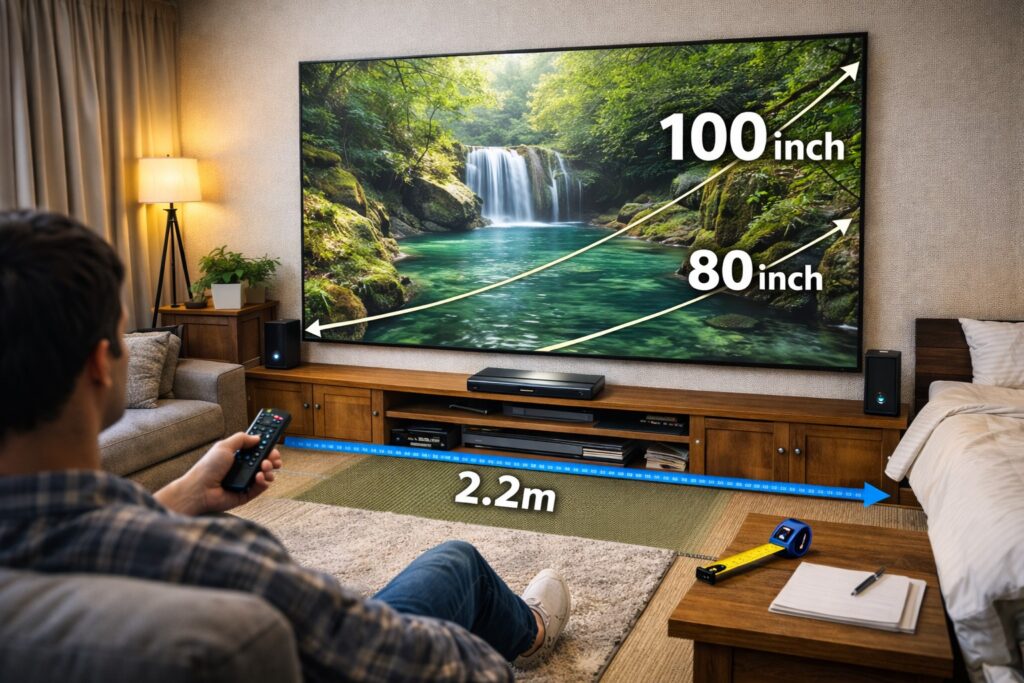 6畳から8畳の部屋に最適な画面サイズの目安