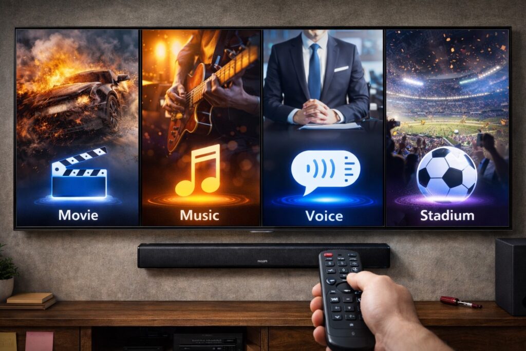 「映画や音楽に合わせた4つのEQモードの使い方