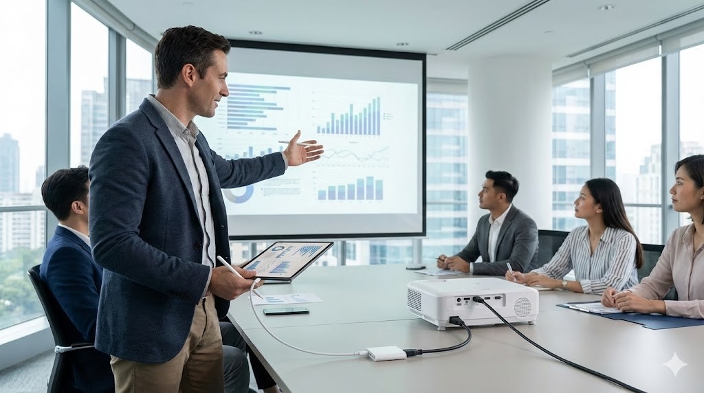 ビジネスを効率化するiPadプロジェクター活用