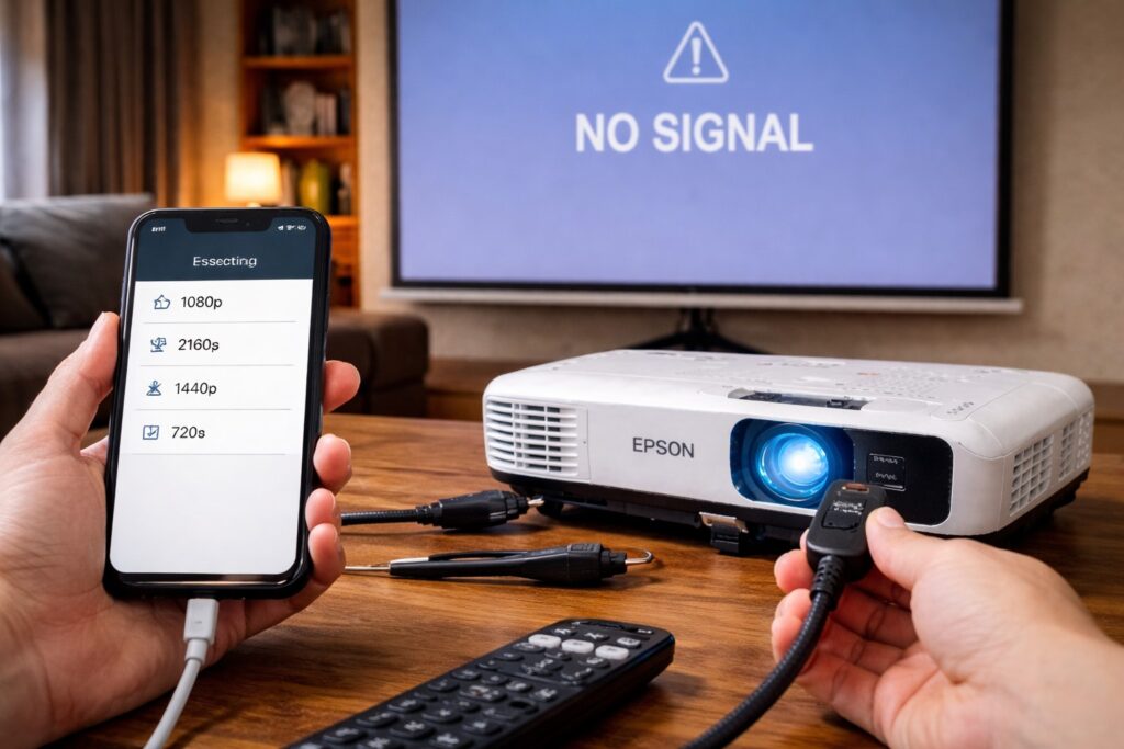 映像が映らない時の解像度設定とケーブル点検