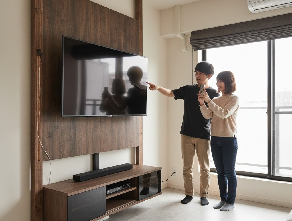 賃貸でも壁掛け風の設置を実現する便利なアイデア