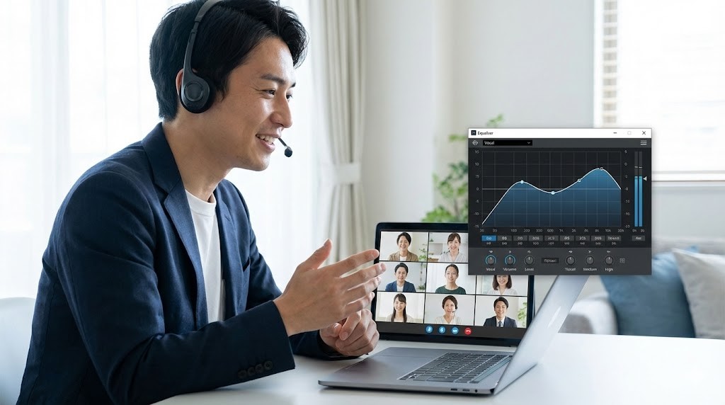 ウェブ会議で声を明瞭にするイコライジング