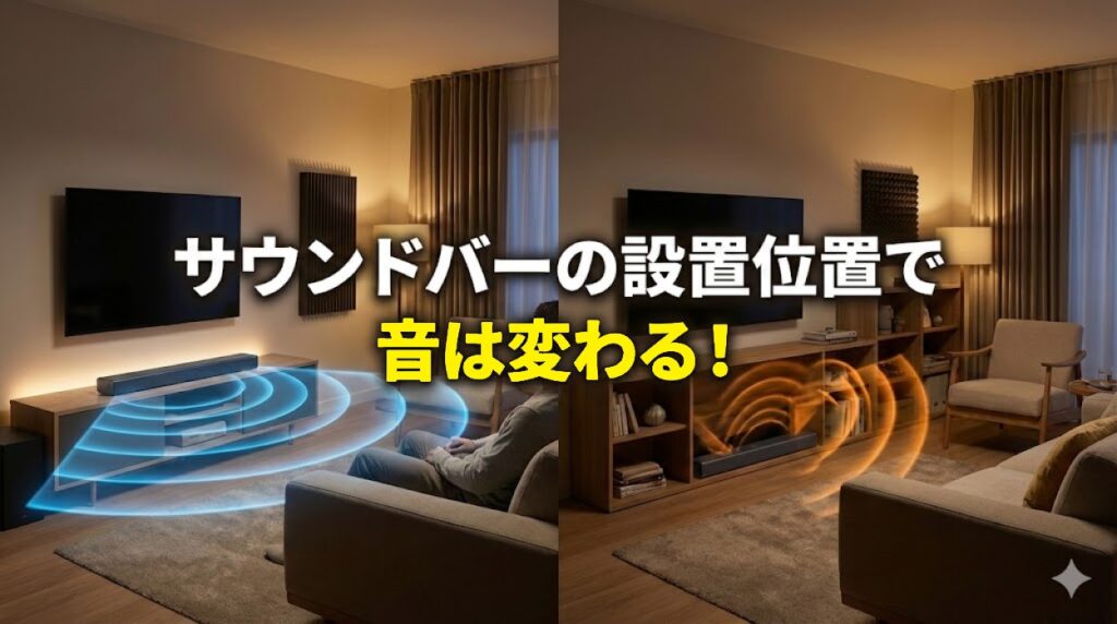 サウンドバーの設置位置で音は変わる！