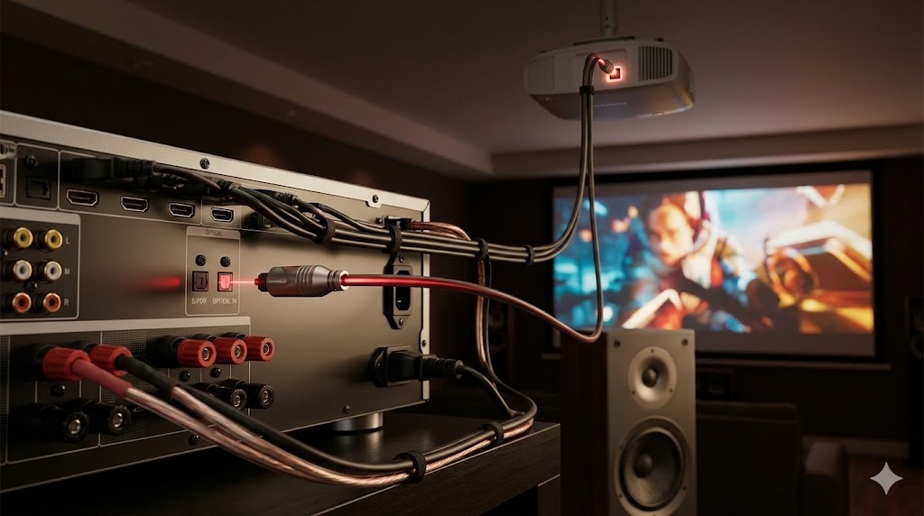 AVアンプは光デジタル接続で