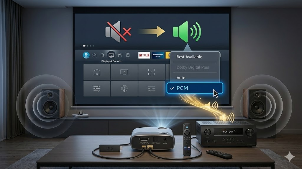 音が出ない時はPCM固定